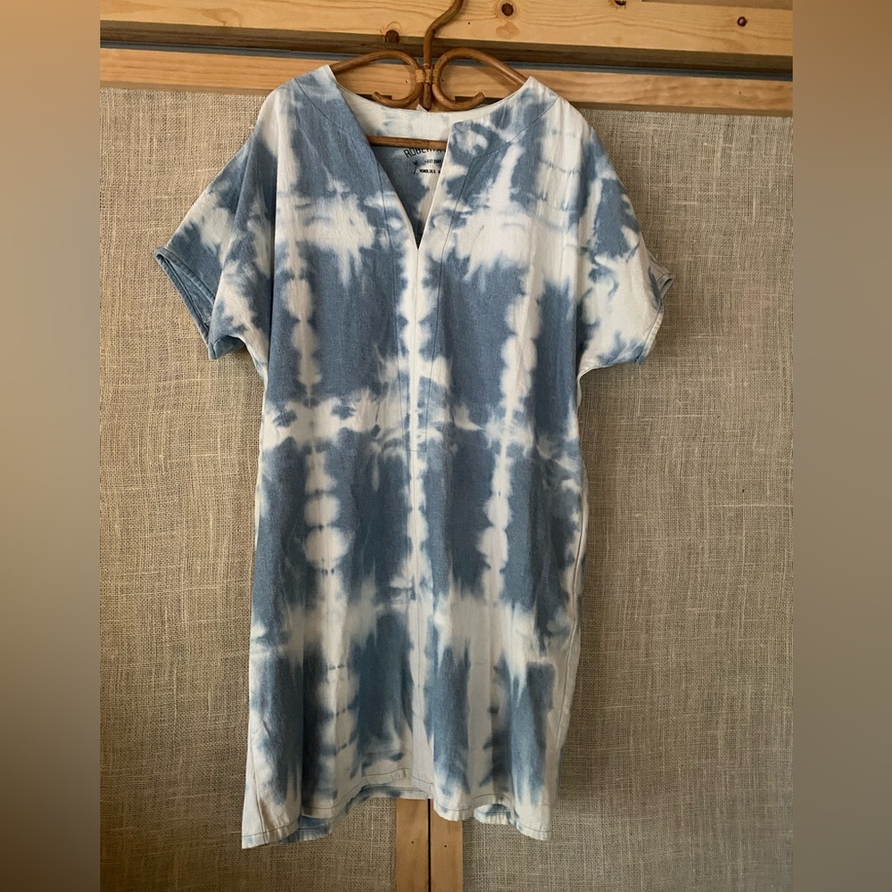 Roberta Oaks Hawaii Indigo Tie Dye Dress Size Large NWT